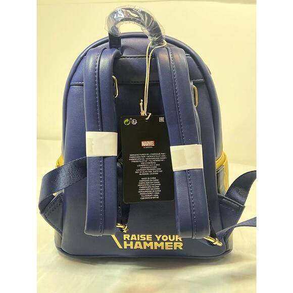 Loungefly Marvel Thor Love And Thunder Mini Backpack Wallet Set Womens Glow - Picture 7 of 16